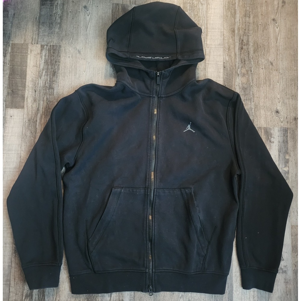 Jordan Sport Hoodie Mens Small Black Dri-FIT Full Zip Jumpman Logo Athletic